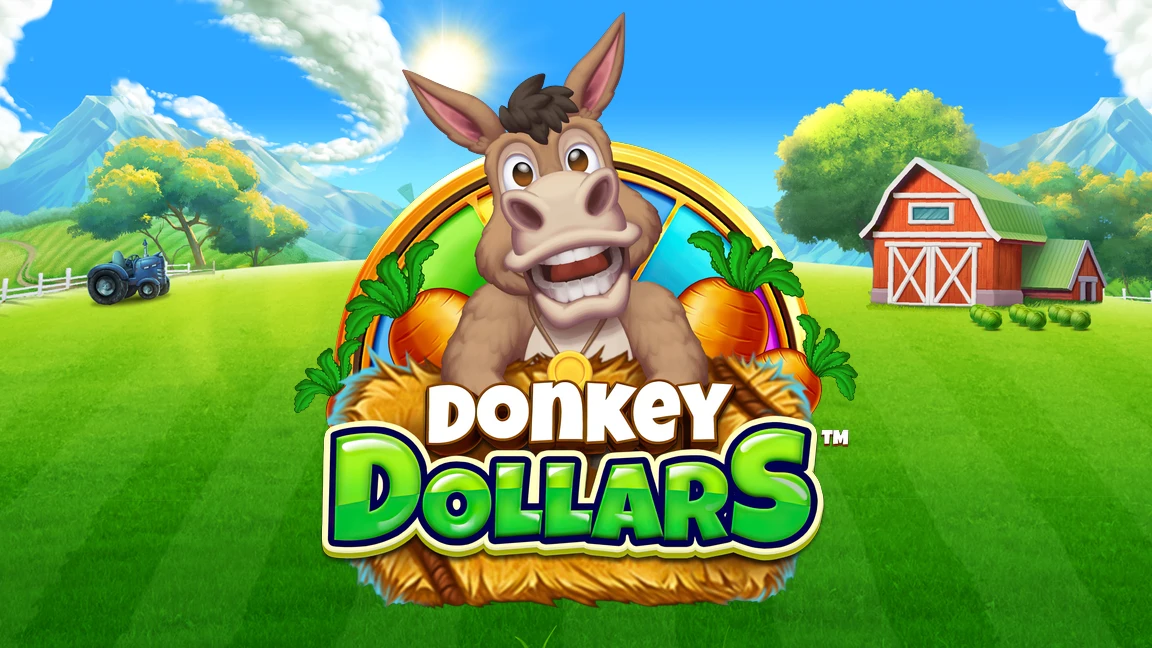 The promotional header for Donkey Dollars, an online slot game on Betty.ca.