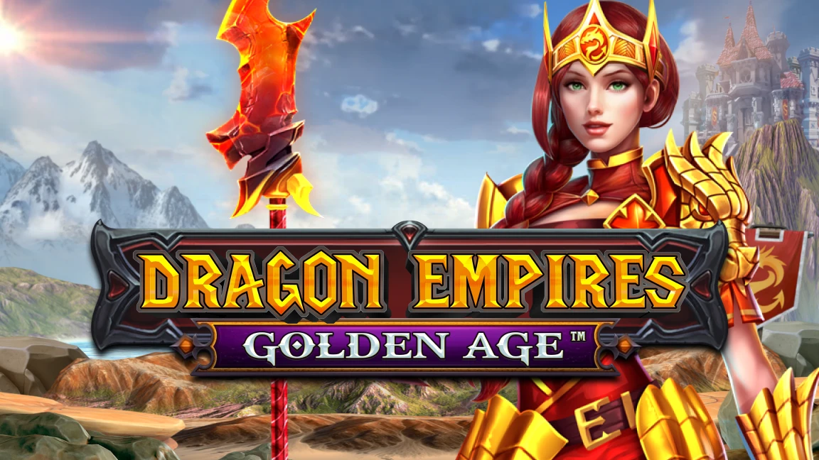 The promotional header for Dragon Empires Golden Age™, an online slot game on Betty.ca.