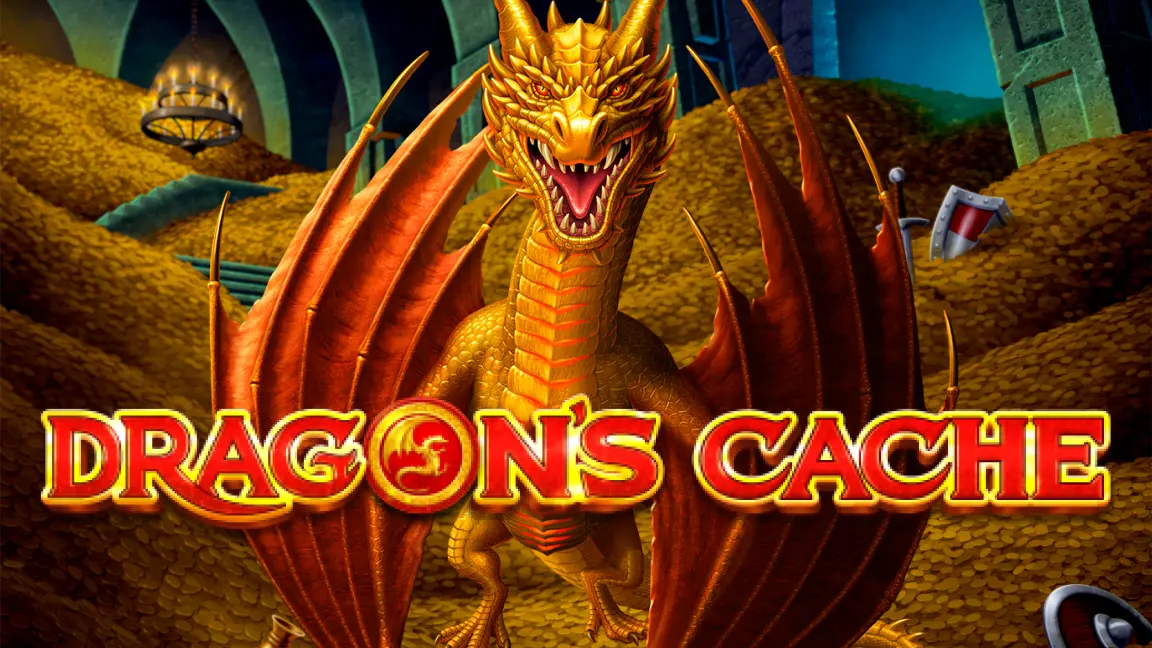 The promotional header for Dragon's Cache, an online slot game on Betty.ca.