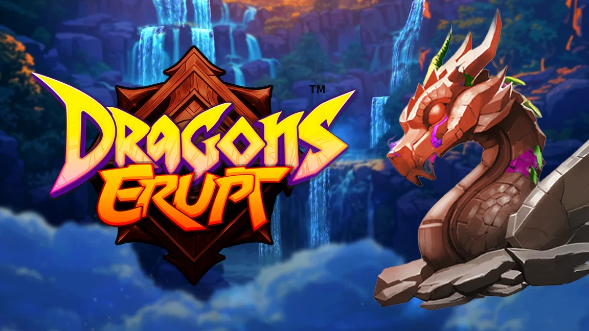 The promotional header for Dragons Erupt™, an online slot game on Betty.ca.