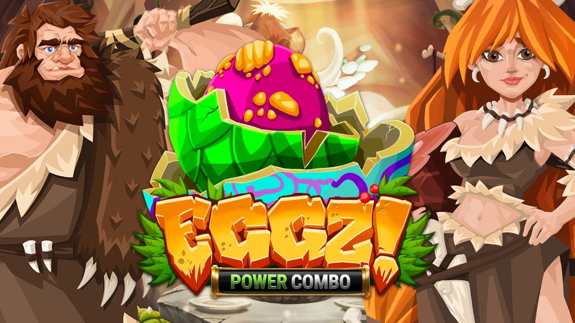 The promotional header for Eggz! POWER COMBO, an online slot game on Betty.ca.