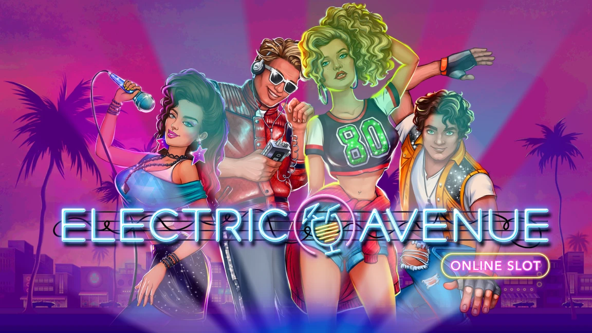 The promotional header for Electric Avenue, an online slot game on Betty.ca.