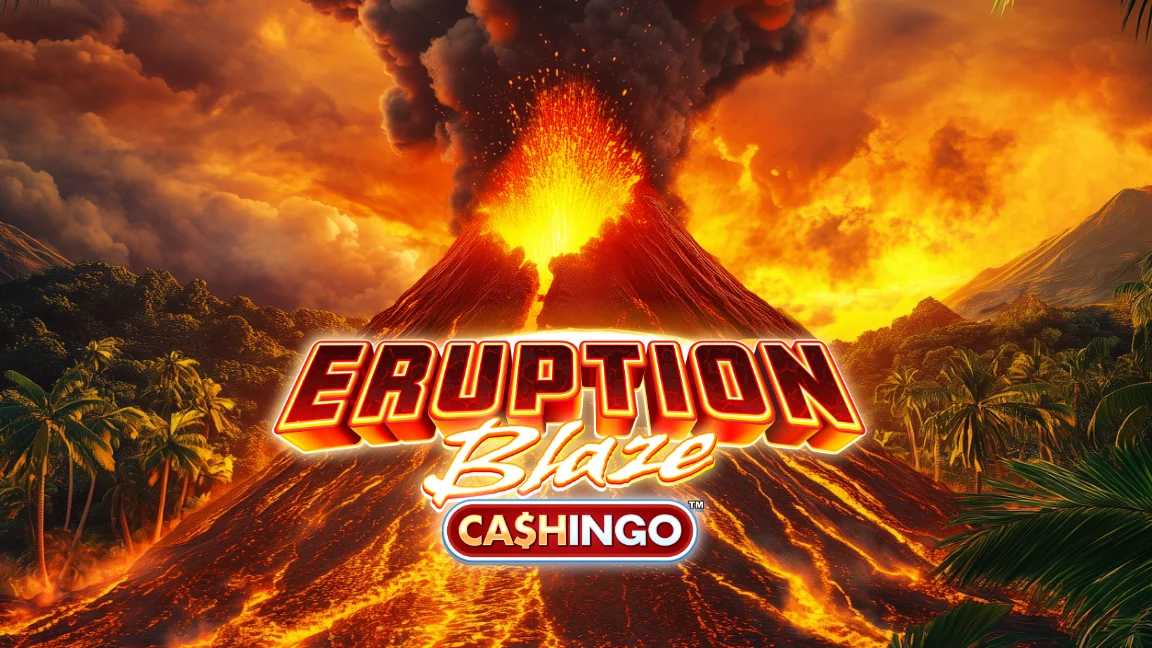 The promotional header for Eruption Blaze CASHINGO™, an online slot game on Betty.ca.
