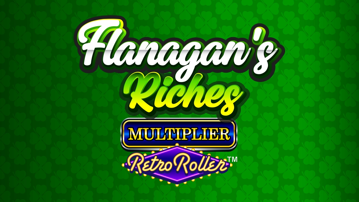 The promotional header for Flanagan's Riches Multiplier Retro Roller™, an online slot game on Betty.ca.