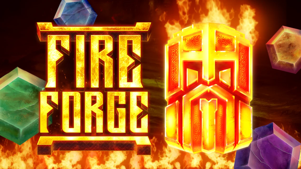 The promotional header for Fire Forge, an online slot game on Betty.ca.