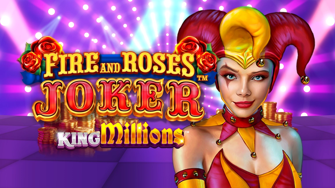 The promotional header for Fire and Roses Joker™ King Millions™, an online slot game on Betty.ca.