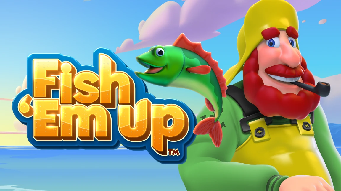 The promotional header for Fish 'Em Up, an online slot game on Betty.ca.
