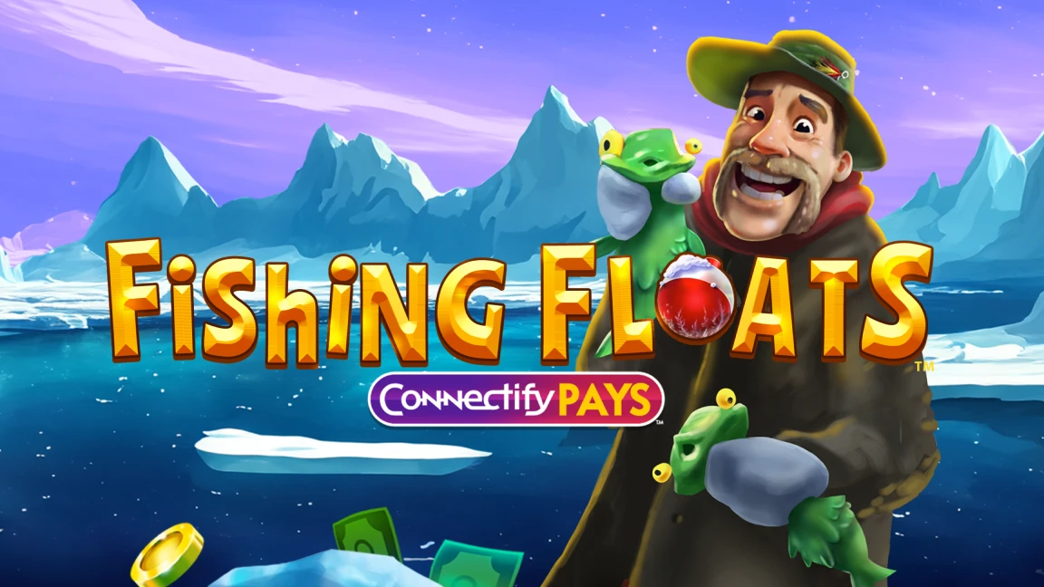 The promotional header for Fishing Floats Connectify Pays™, an online slot game on Betty.ca.