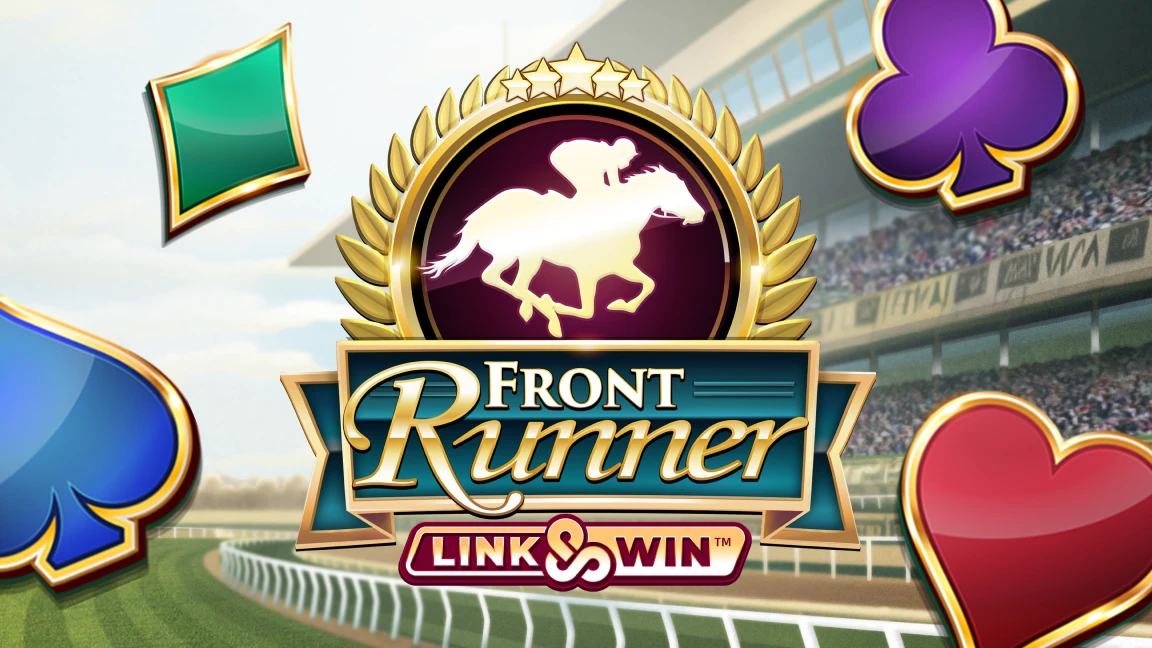 The promotional header for Front Runner Link&Win, an online slot game on Betty.ca.