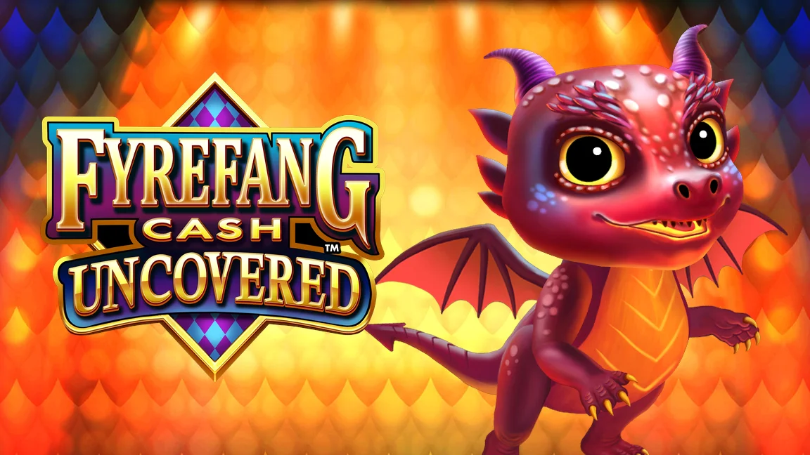 The promotional header for Fyrefang Cash Uncovered™, an online slot game on Betty.ca.