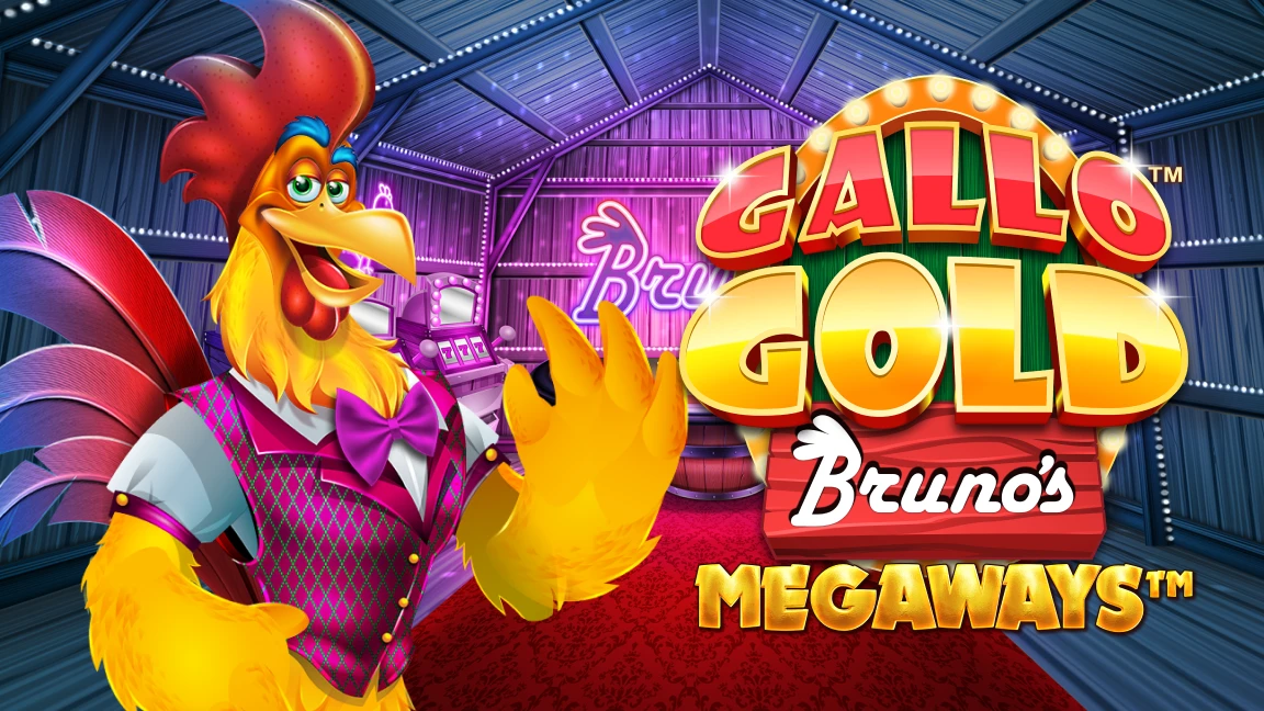 The promotional header for Gallo Gold Bruno's™ Megaways™, an online slot game on Betty.ca.