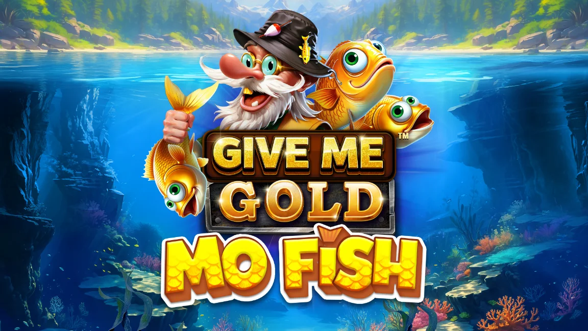 The promotional header for Give Me Gold: Mo Fish™, an online slot game on Betty.ca.