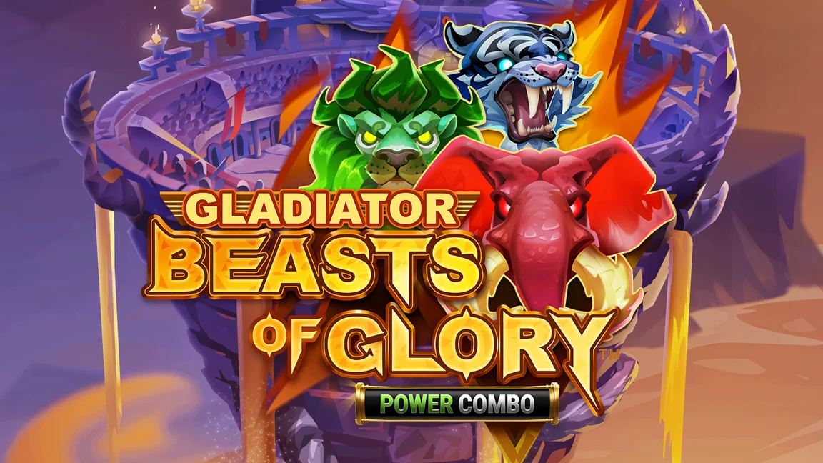 The promotional header for Gladiator Beasts of Glory Power Combo™, an online slot game on Betty.ca.
