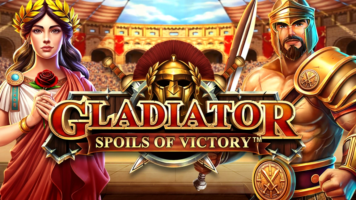 The promotional header for Gladiator Spoils of Victory™, an online slot game on Betty.ca.