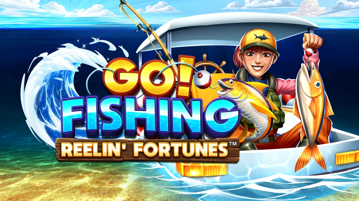 The promotional header for Go! Fishing: Reelin' Fortunes™, an online slot game on Betty.ca.