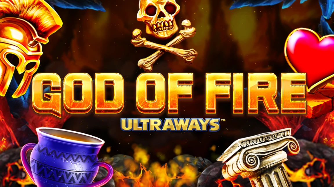 The promotional header for God of Fire, an online slot game on Betty.ca.
