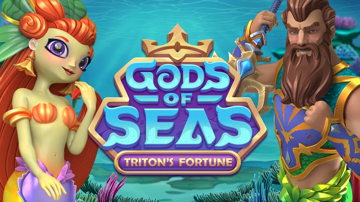 The promotional header for Gods of Seas: Triton's Fortune, an online slot game on Betty.ca.