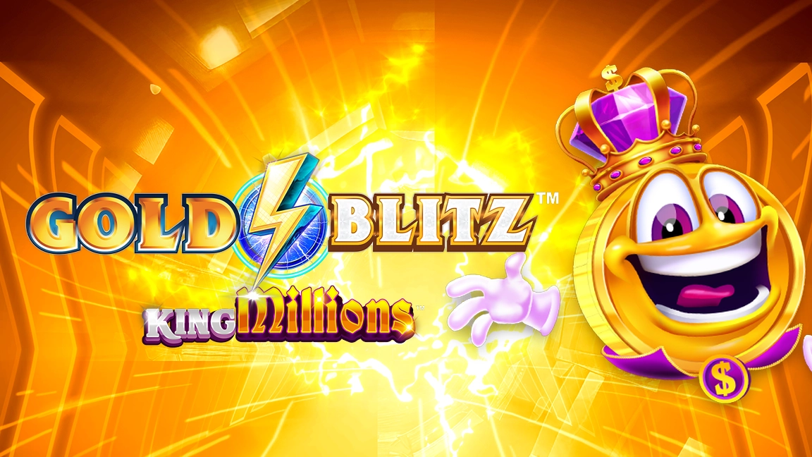 The promotional header for Gold Blitz King Millions, an online slot game on Betty.ca.