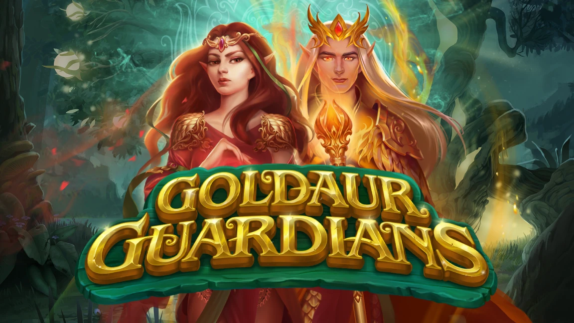 The promotional header for Goldaur Guardians, an online slot game on Betty.ca.