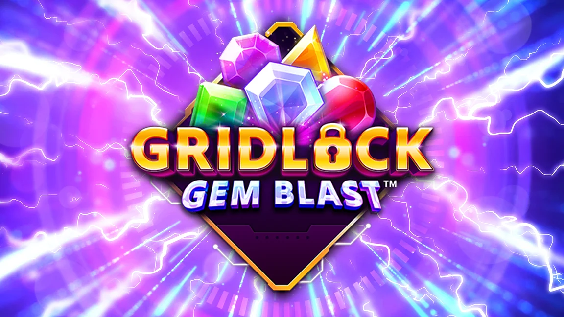 The promotional header for Gridlock Gem Blast™, an online slot game on Betty.ca.