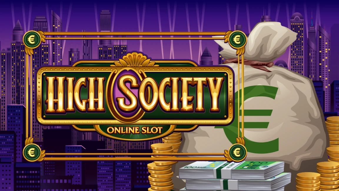 The promotional header for High Society, an online slot game on Betty.ca.
