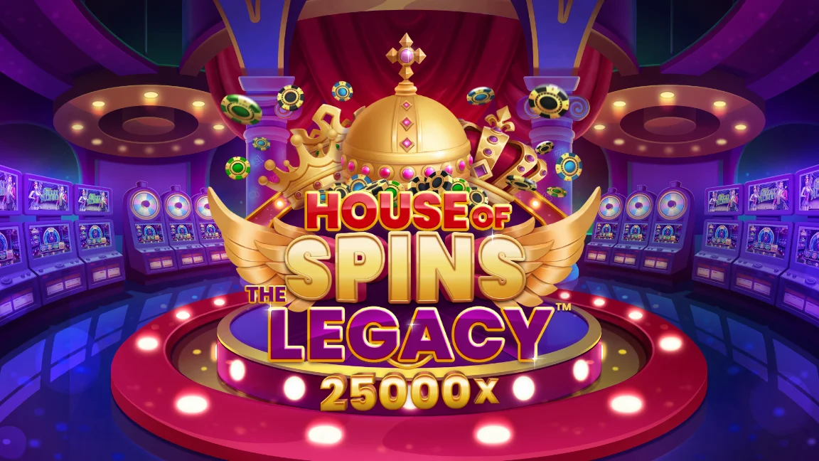 The promotional header for House of Spins the Legacy™, an online slot game on Betty.ca.
