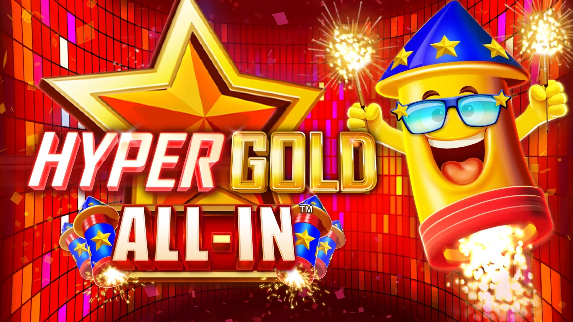 The promotional header for Hyper Gold All In ™, an online slot game on Betty.ca.