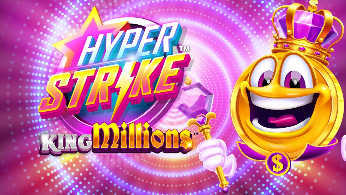 The promotional header for Hyper Strike™ King Millions™, an online slot game on Betty.ca.