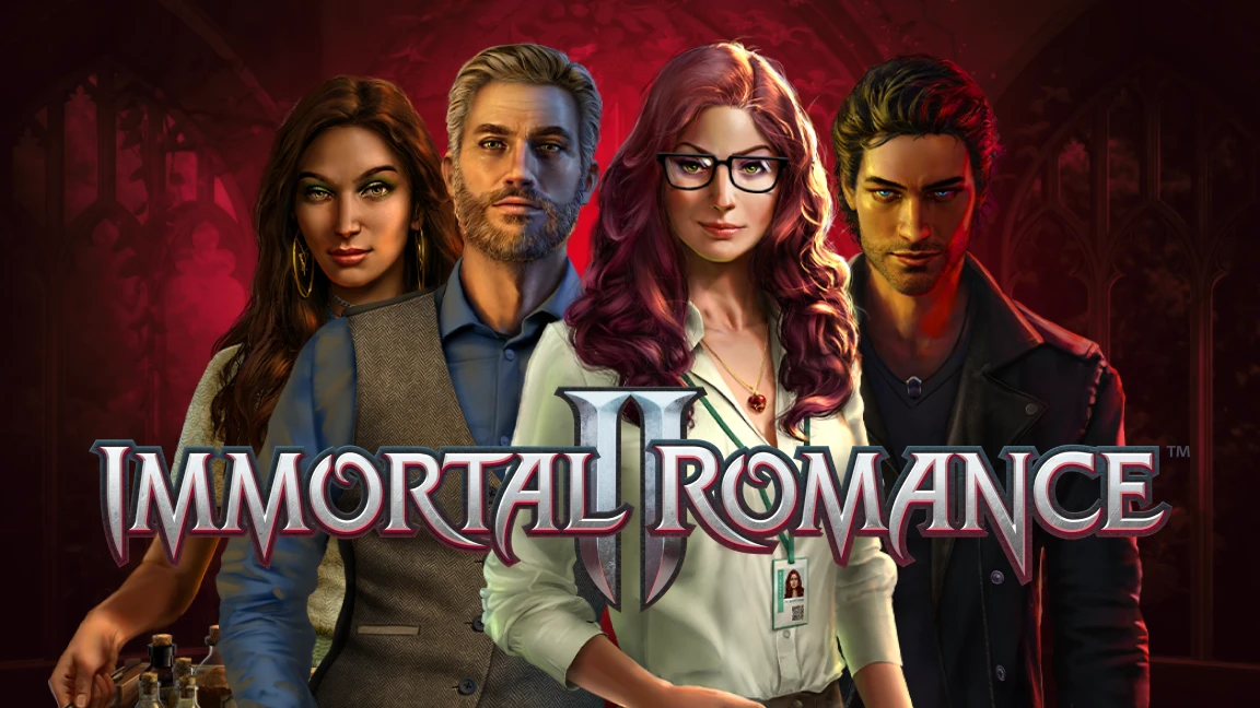 The promotional header for Immortal Romance™ II, an online slot game on Betty.ca.