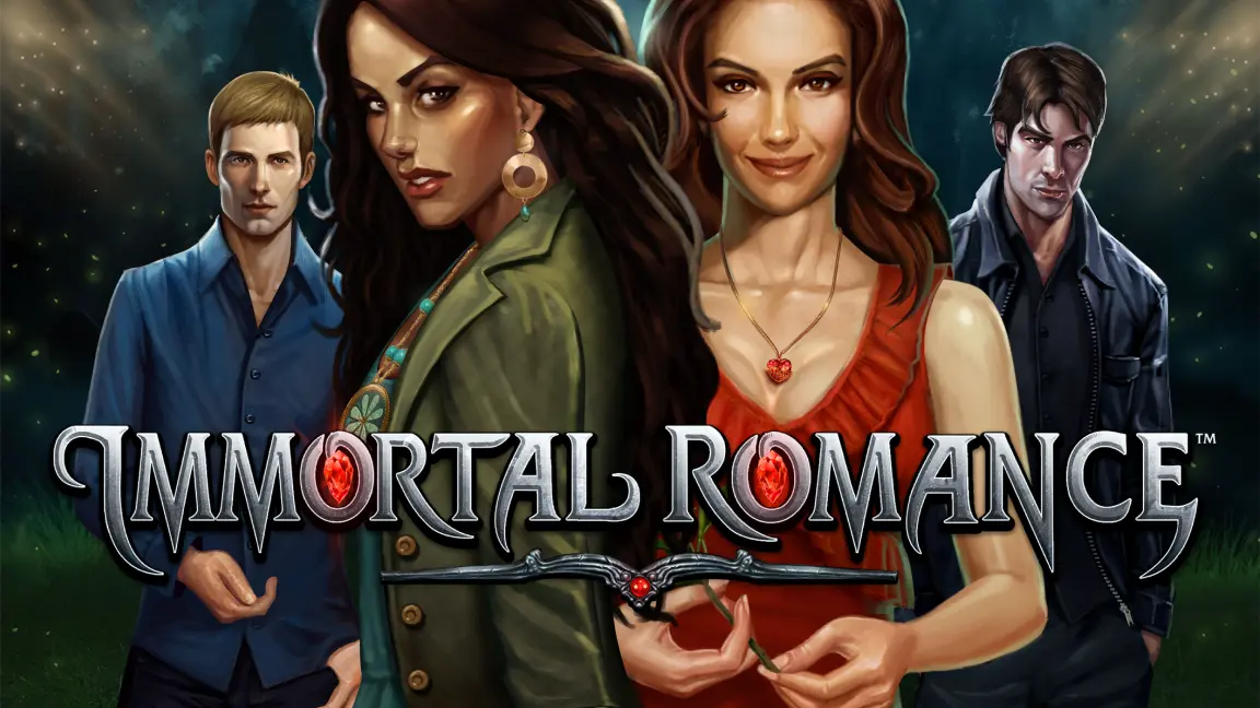 The promotional header for Immortal Romance, an online slot game on Betty.ca.