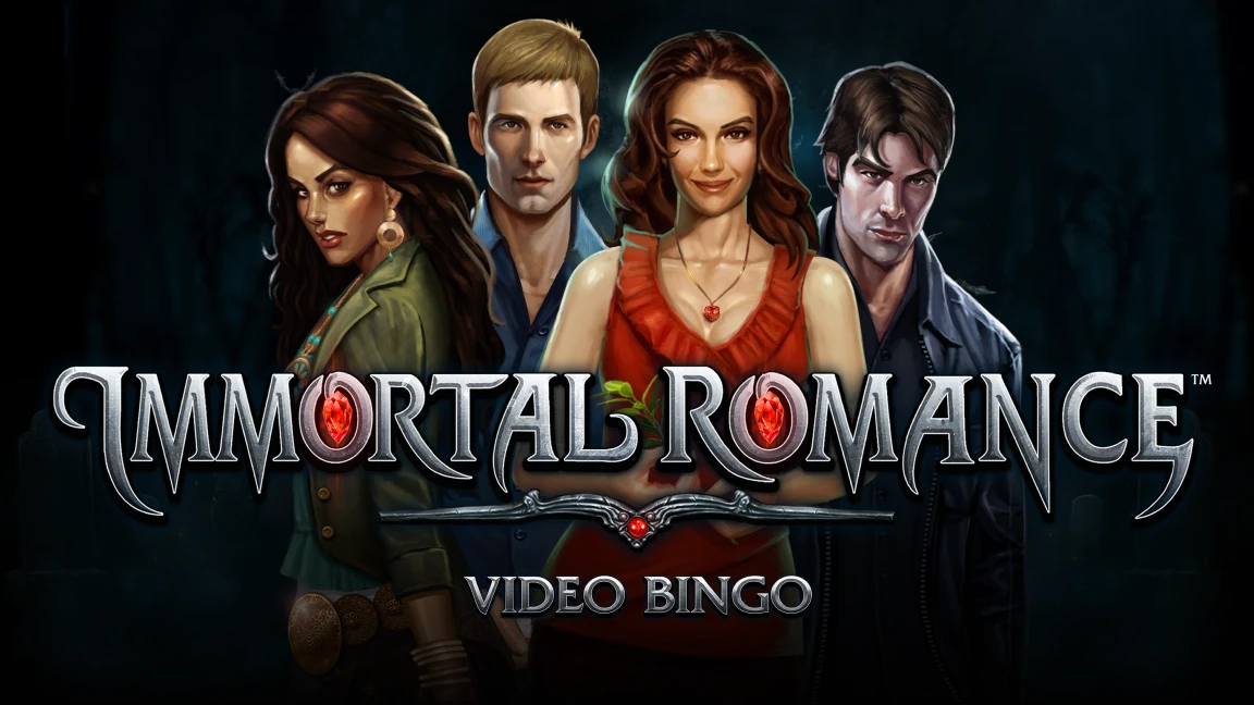 The promotional header for Immortal Romance Video Bingo, an online slot game on Betty.ca.
