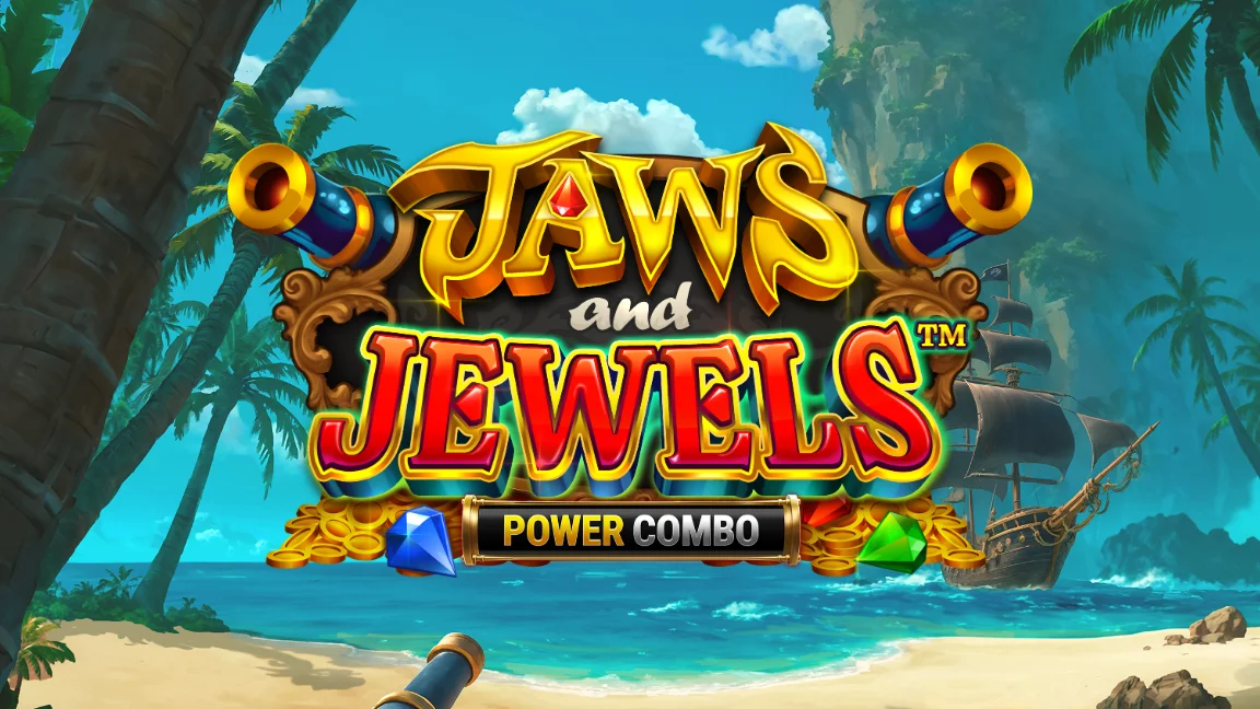 The promotional header for Jaws and Jewels™ Power Combo, an online slot game on Betty.ca.