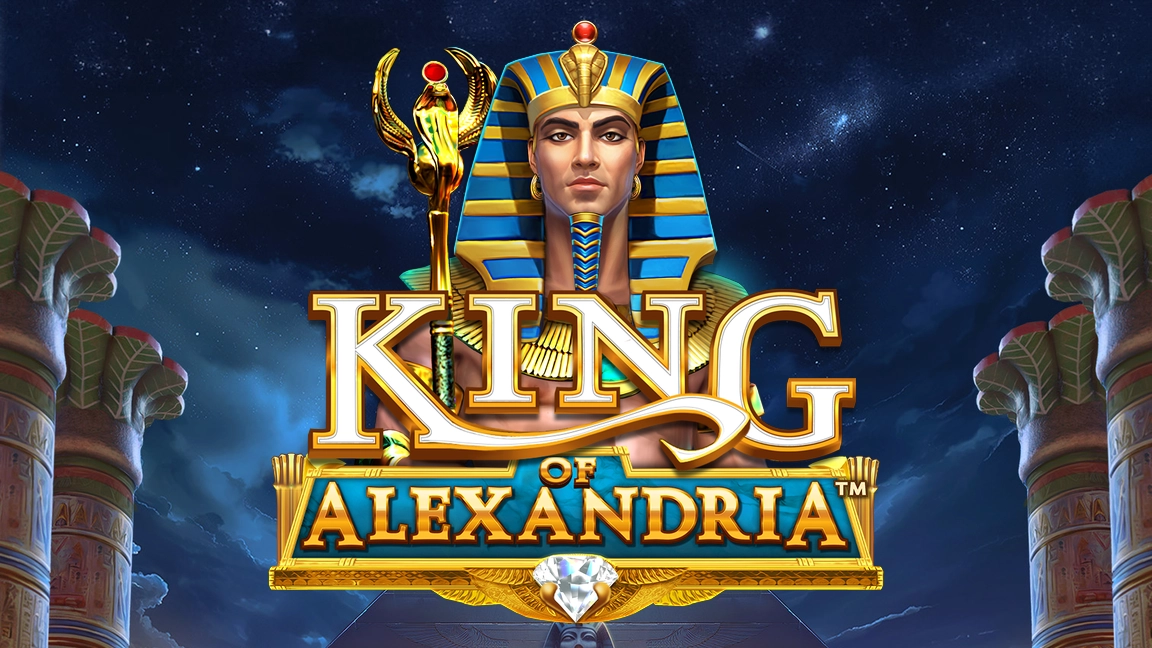 The promotional header for King of Alexandria™, an online slot game on Betty.ca.
