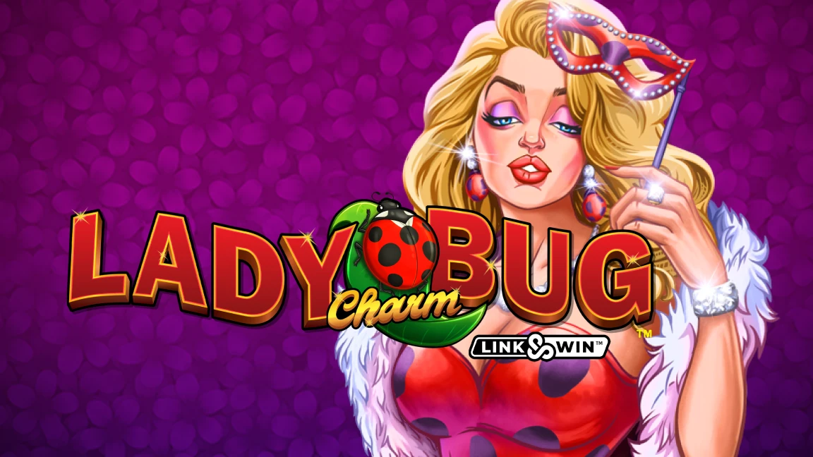 The promotional header for Lady Charm Bug™, an online slot game on Betty.ca.