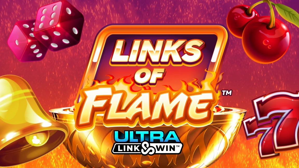 The promotional header for Links of Flame, an online slot game on Betty.ca.
