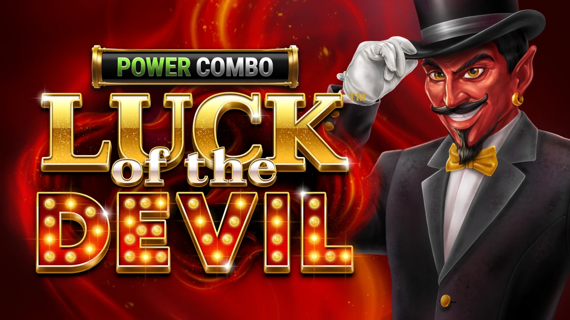 The promotional header for Luck of the Devil: POWER COMBO™, an online slot game on Betty.ca.