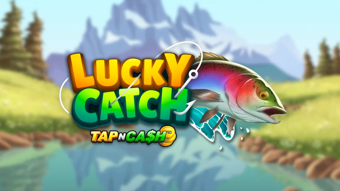 The promotional header for Lucky Catch Tap N Cash™, an online slot game on Betty.ca.