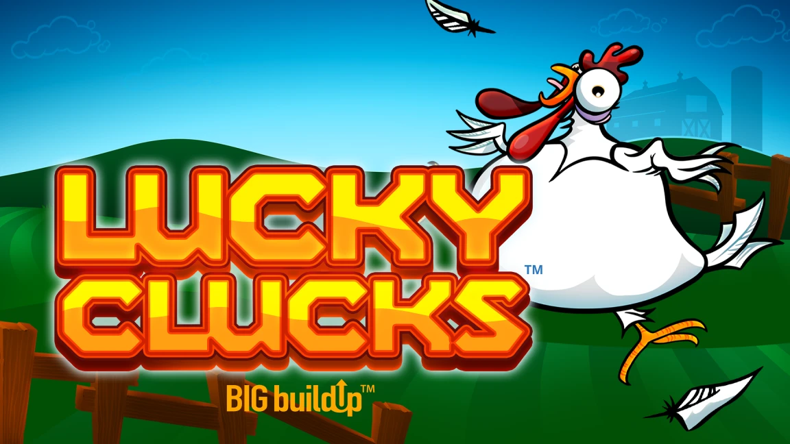 The promotional header for Lucky Clucks™, an online slot game on Betty.ca.