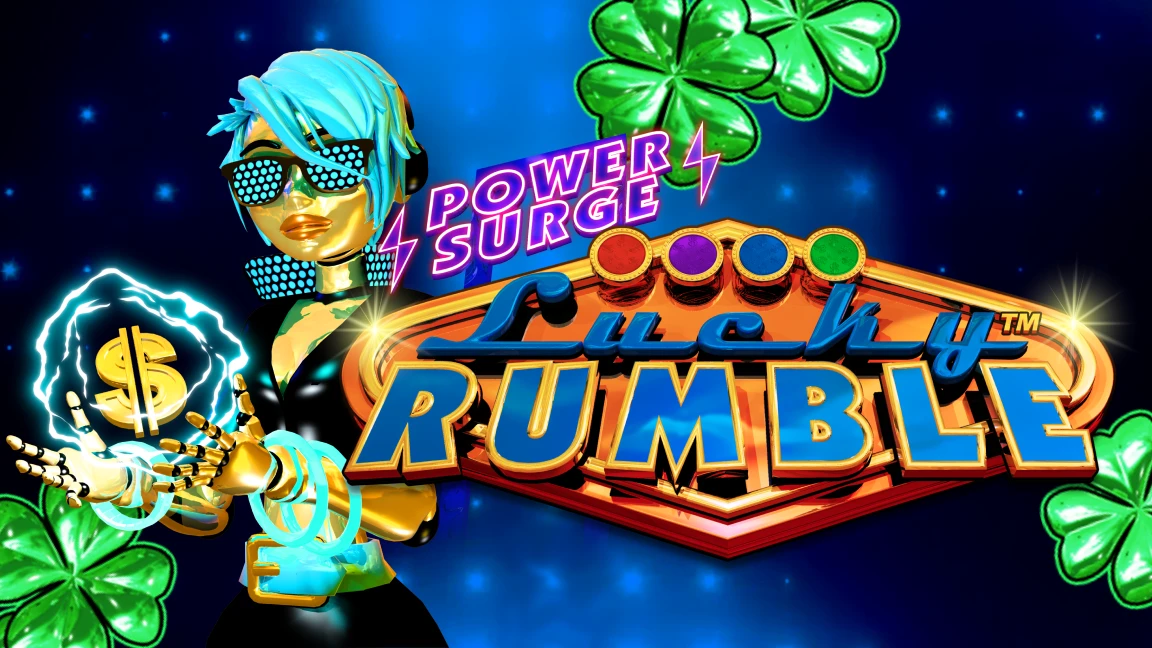 The promotional header for Lucky Rumble Power Surge, an online slot game on Betty.ca.