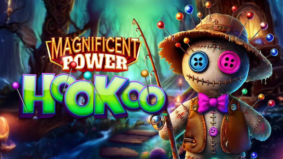The promotional header for Magnificent Power HooKoo, an online slot game on Betty.ca.