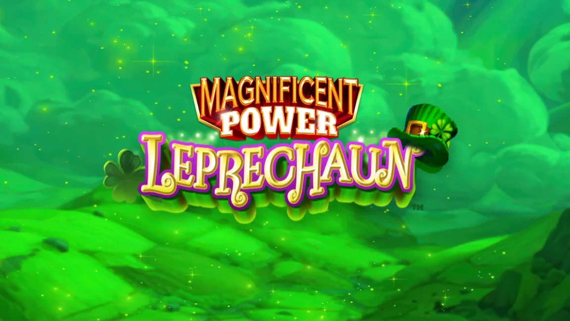 The promotional header for Magnificent Power Leprechaun™, an online slot game on Betty.ca.