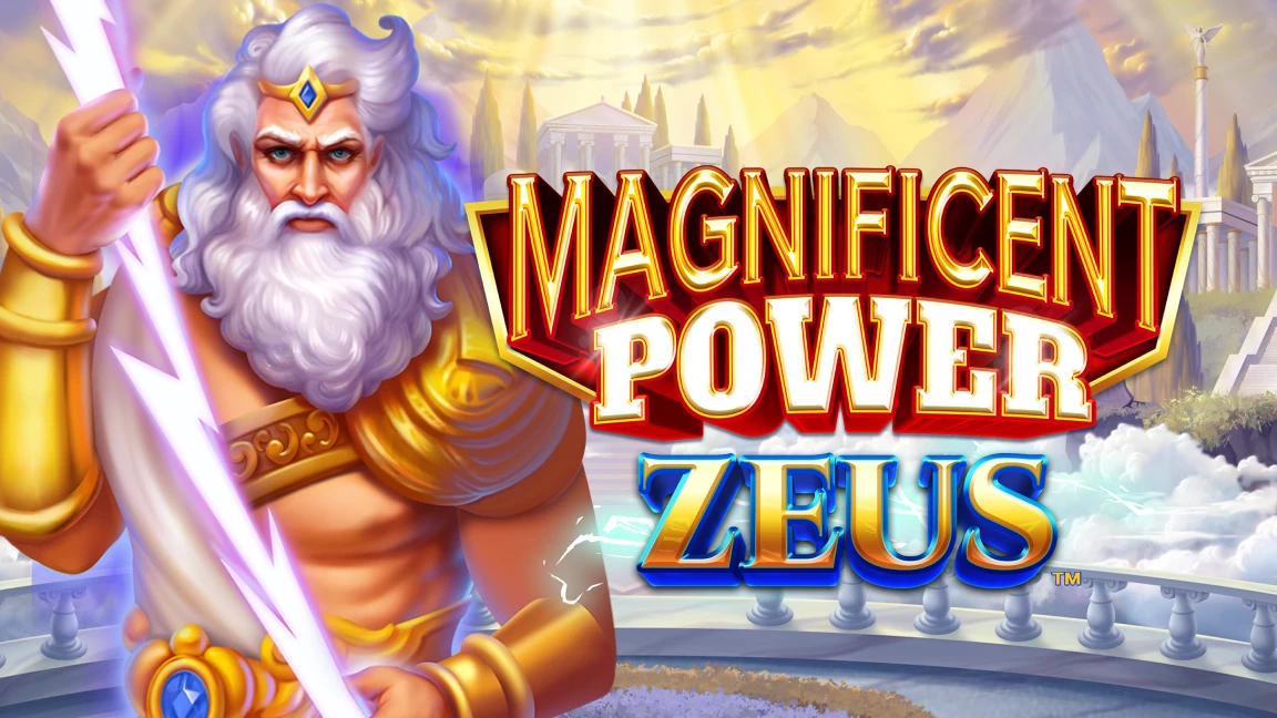 The promotional header for Magnificent Power Zeus, an online slot game on Betty.ca.