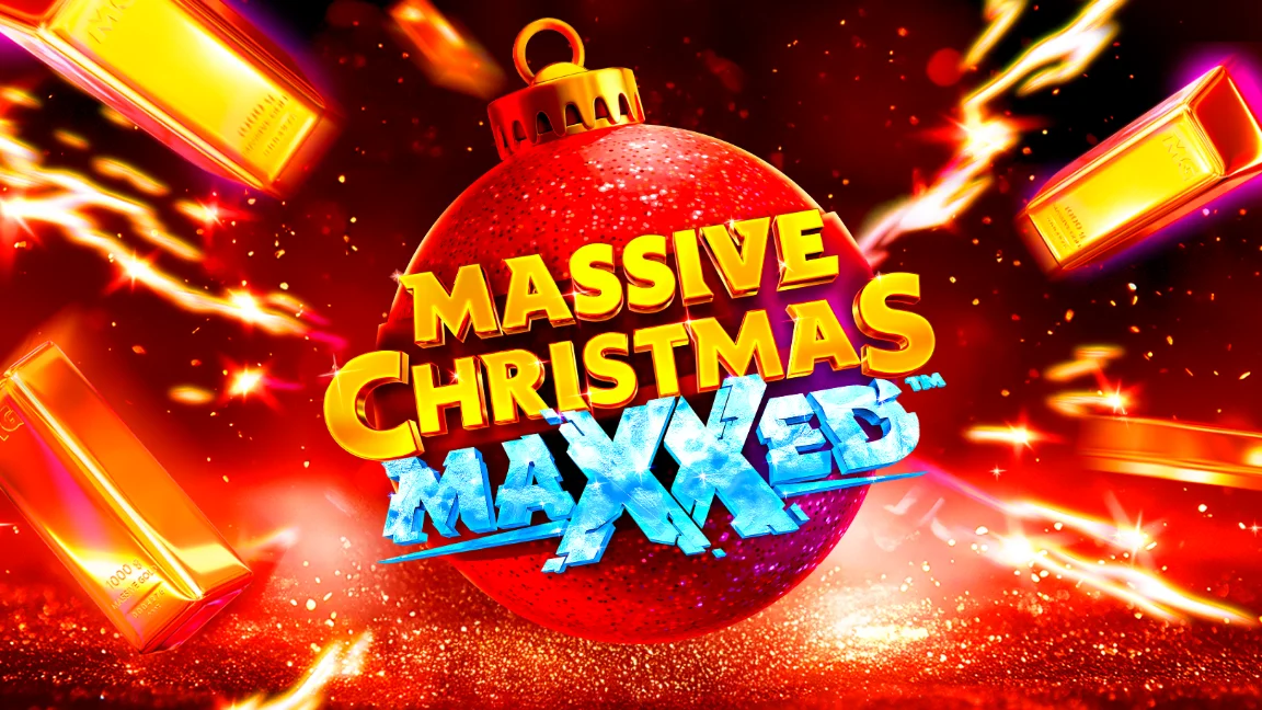 The promotional header for Massive Christmas MAXXED, an online slot game on Betty.ca.