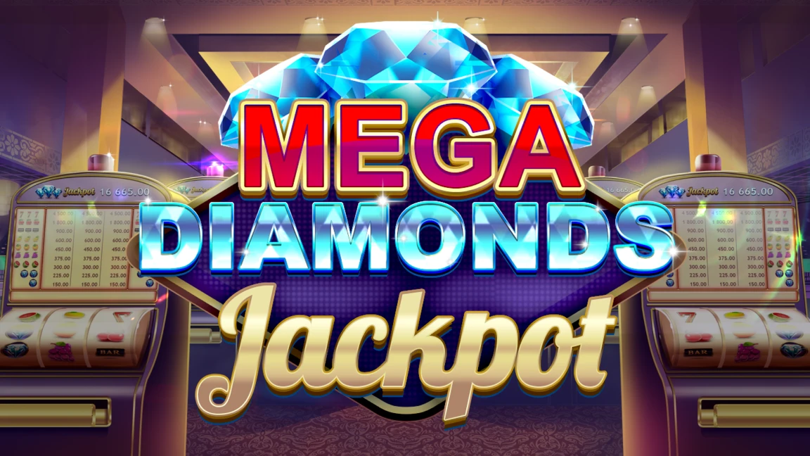 The promotional header for Mega Diamonds Jackpot, an online slot game on Betty.ca.