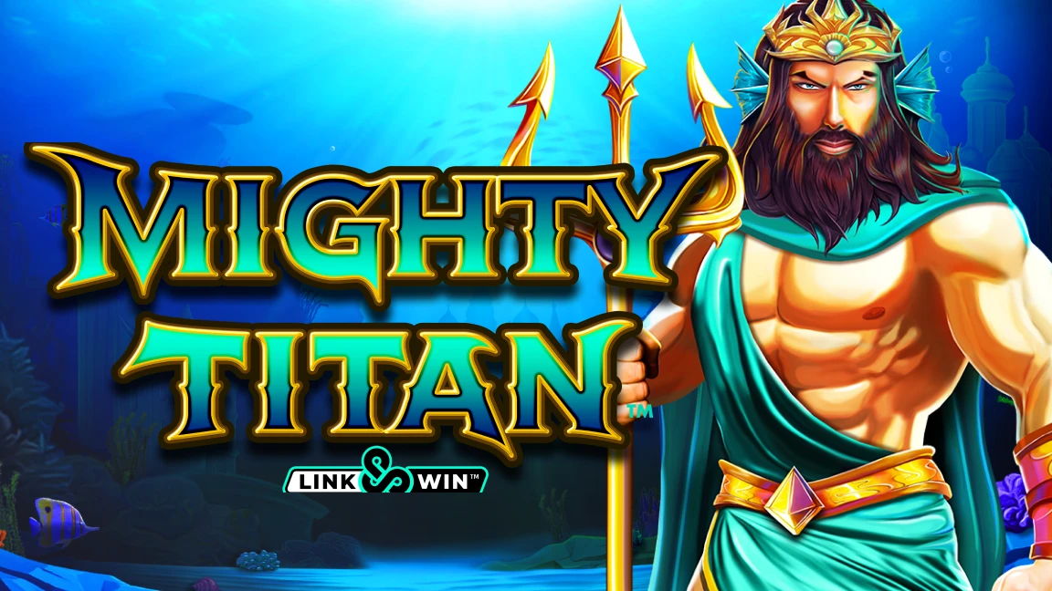 The promotional header for Mighty Titan Link & Win, an online slot game on Betty.ca.