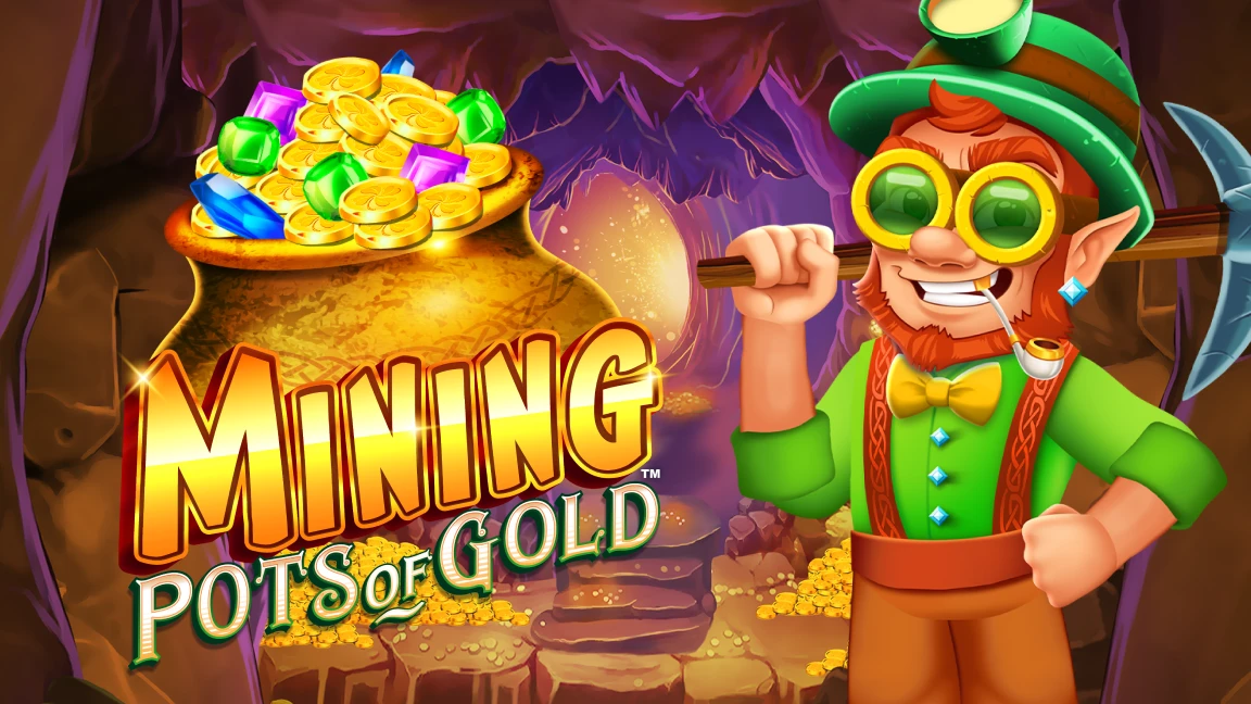 The promotional header for Mining Pots of Gold™, an online slot game on Betty.ca.