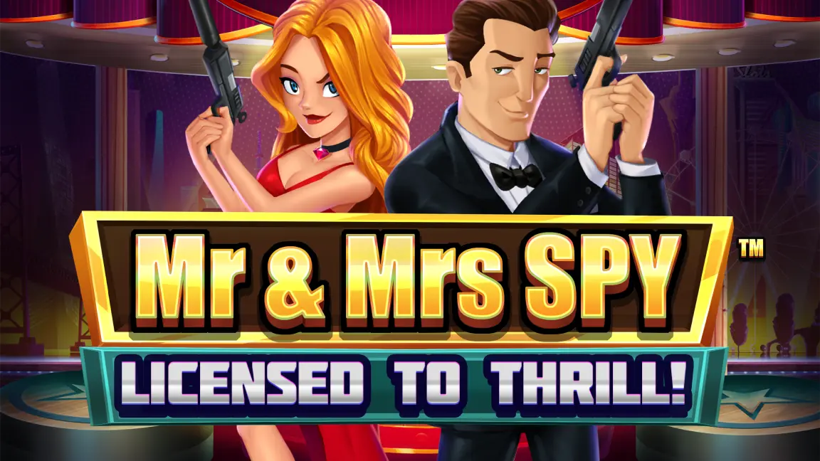 The promotional header for Mr & Mrs Spy™, an online slot game on Betty.ca.