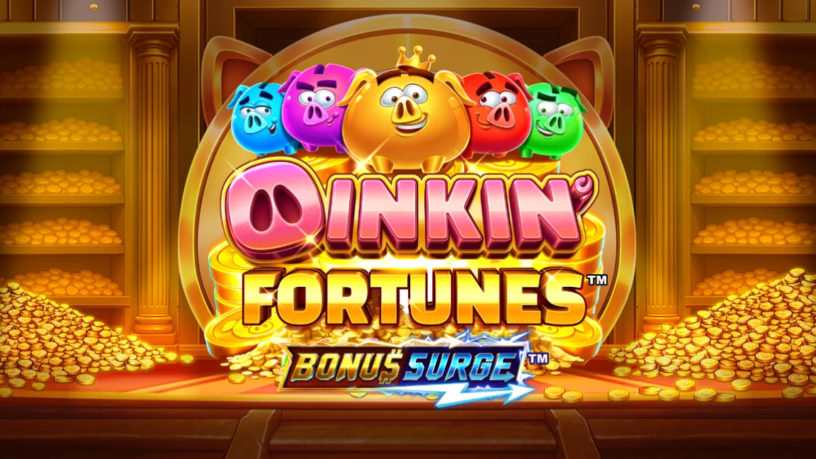 The promotional header for Oinkin' Fortunes™, an online slot game on Betty.ca.