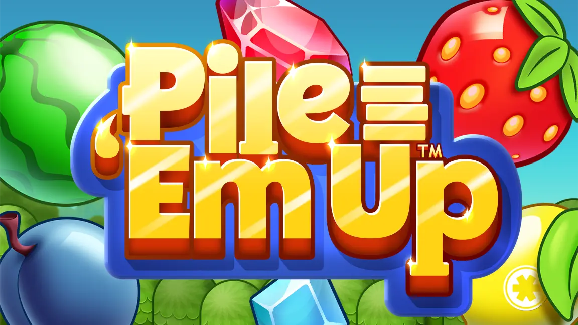 The promotional header for Pile 'Em Up™, an online slot game on Betty.ca.