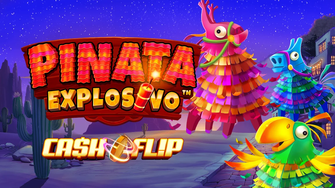 The promotional header for Pinata Explosivo™, an online slot game on Betty.ca.